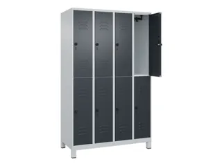dubbeldekse locker,HxBxD 1950x1200x500mm,4x2vak.,vak B 300mm - 2