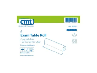 CMT Onderzoektafelpapier Cel 2-laags 150m/50cm Wit 6 Rol - 2
