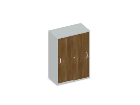 Schuifdeurkast 1150x800x430mm Romp Lichtgrijs Decor Front Noten