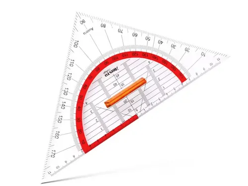 Geodriehoek Aristo GEOCollege 220mm met greep transparant