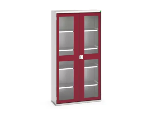 vitrinekast 2000x1050x350mm 4xStalen bodem romp RAL7035 front RAL3004