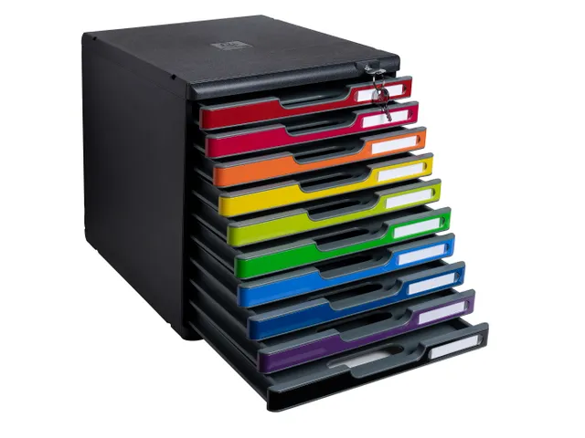 Ladenbox Modulo A4 10 Laden Afsluitbaar Met Sleutel Harlekijn Glossy