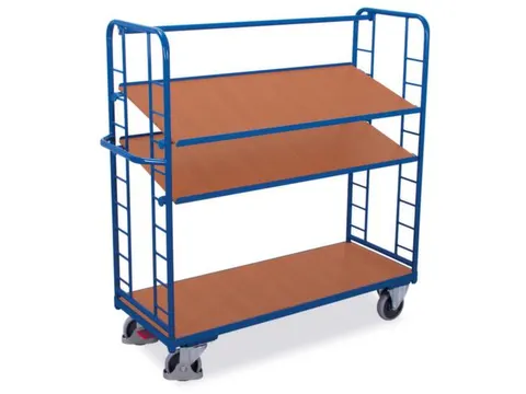 Bijzetwagen 400kg 1570x637mm 3 Etages Incl. Bodemplaat Hout