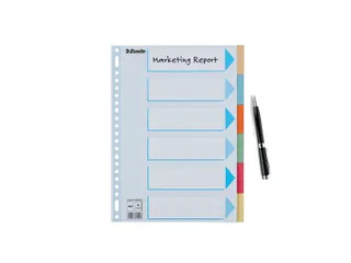 Tabbladen Esselte Premium A4 6-delig karton 23-rings assorti - 5