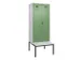 locker met bank,voor scheiding van kleding,HxBxD 2120x800x815mm,2vak