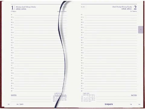 Agenda 2027 Brepols Saturnus Luxe 1dag/1pagina bordeaux