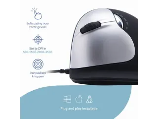 RGOHELELA Ergonomische muis R-Go HE Large bedraad Linkshandig - 3