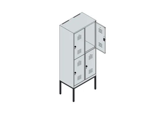 dubbeldekse locker,HxBxD 2120x800x500mm,2x2vak.,vak B 400mm