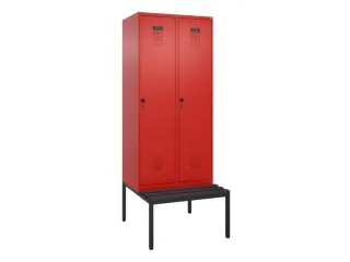 locker met bank,HxBxD 2120x800x815mm,2vak,vak B 400mm,draaigrendel - 2