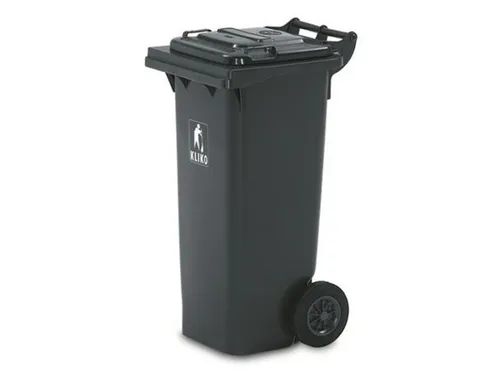 Vuilcontainer PE 80 liter HxBxD 930x448x530mm met wielen grijs