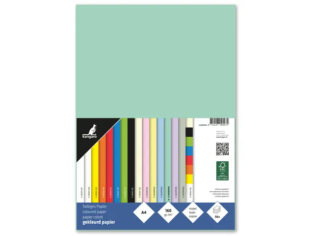 Papier Kangaro A4 160 grams pastel groen pak 50 vel