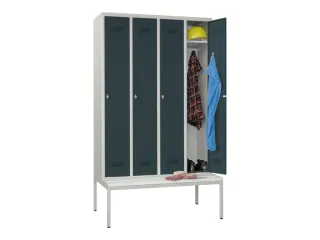 locker met bank,HxBxD 2150x1200x500mm,4vak,RAL7035,front RAL7016 - 2