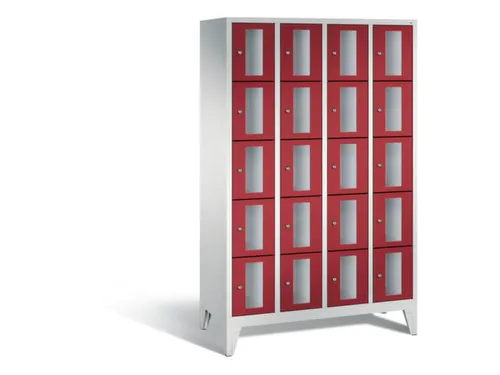 Lockerkast 1850x1190x500mm 4x5 vakken Cilinderslot Poten, RAL3003