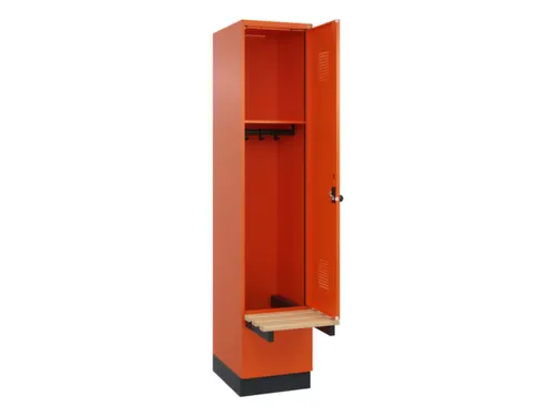 locker met bank,HxBxD 1950x400x815mm,1vak,vak B 400mm,draaigrendel