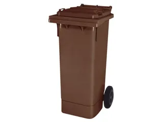 Vuilcontainer PE 80 liter HxBxD 930x448x530mm met wielen bruin - 1