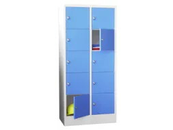 lockerkast,HxBxD 1850x800x500mm,2x5vakken,RAL7035,front RAL7016