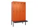 locker met bank,voor scheiding van kleding,HxBxD 2120x1200x815mm,4vak