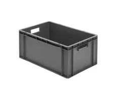 Euronorm-stapelbak 51l 270x600x400mm Wanden/bodem Gesloten Grijs