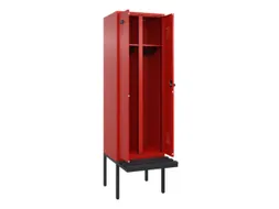 locker met bank,voor scheiding van kleding,HxBxD 2120x600x815mm,2vak