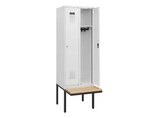 locker met bank,HxBxD 1950x600x815mm,2vak,vak B 300mm,cilinderslot - 1