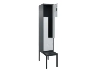 Z-garderobekast,HxBxD 2120x400x815mm,2vak,vak B 400mm,cil.-slot - 2