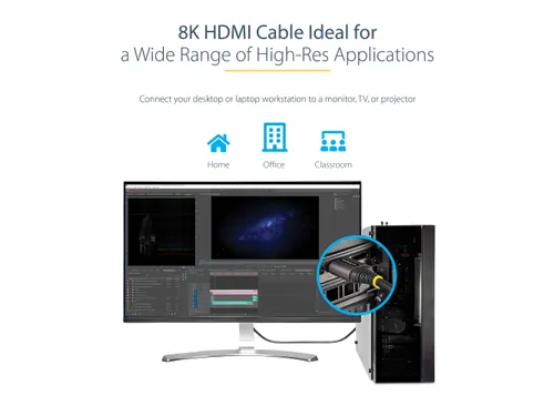 HDMI 2 Meter Gecertificeerde Ultra High Speed HDMI Kabel 48Gbps - 8K 6