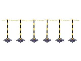 Kettingstaander-set 6 Kettingstaanders Vierkante Voet 10m Ketting - 1