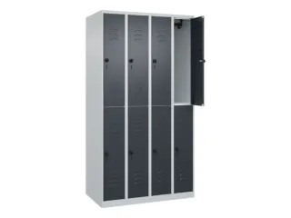 dubbeldekse locker,HxBxD 1850x1000x500mm,4x2vak.,vak B 250mm - 2