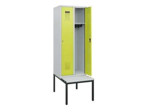 locker met bank,HxBxD 1950x600x815mm,2vak,vak B 300mm,cilinderslot