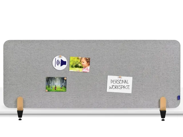 Elements Bureauscherm akoestisch 60x160cm Grijs klemmen