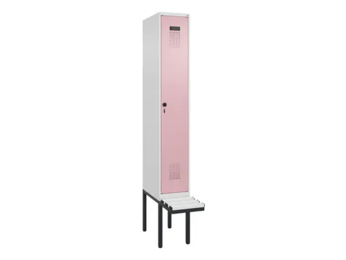 locker met bank,voor scheiding van kleding,HxBxD 2120x300x815mm,1vak
