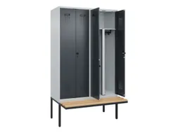 PBM-locker met bank,HxBxD 2120x1200x815mm,4vak,vak B 300mm