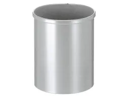 Ronde Papierbak Metaal 15 Liter Zilver