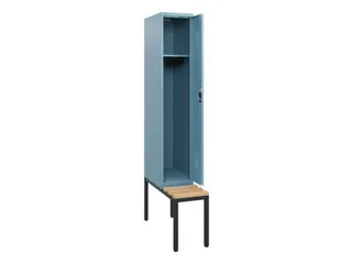 locker met bank,HxBxD 1950x300x815mm,1vak,vak B 300mm,cilinderslot - 1