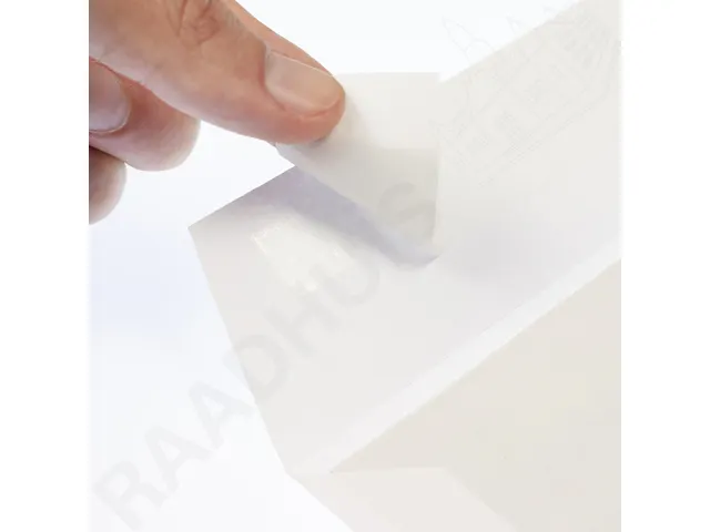 Bordrug envelop Raadhuis 262x371mm EB4 wit met plakstrip krimp a 10 st