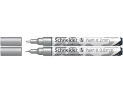 Viltstift Schneider Paint-it 060 - 061 2.0mm en 0.8mm mtl chrome 2st