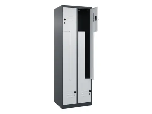 Z-garderobekast,HxBxD 1850x600x500mm,vak B 150/300mm,draaigrendel