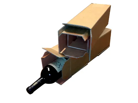 Verzenddoos fles IEZZY karton bruin 90x90x360mm