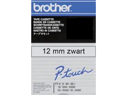 Labeltape Brother P-touch TC-101 standaard 12mm zwart op transparant