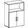 kantoor-combikast HxBxD 1100x800x420mm dubbele vleugeldeur lichtgrijs