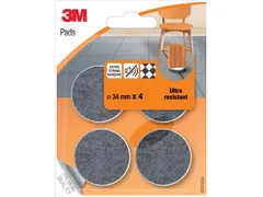 Ultraresistente Vilten Pads Zelfklevend Grijs Ø34 mm Blister 4 Stuks