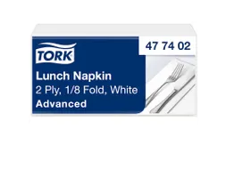 Servetten Tork 477402 Advanced 2-laags 33x33cm 1/8 vouw wit 200st.