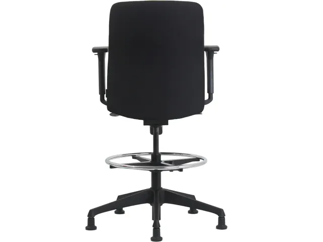 Loketstoel Stof Zwart met Doppen