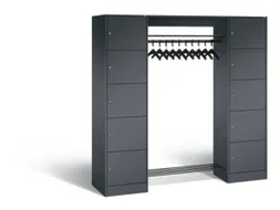 locker met kapstok,HxBxD 1950x1870x480mm,romp RAL7021,front RAL7021