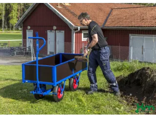 handtrekwagen,draagverm. 1500kg,laadvl. LxB 1500x700mm,Multiplexplaat - 3