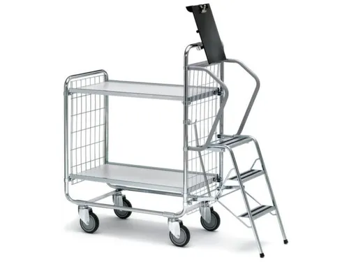 Ladderwagen Draagverm. 200kg 2 Etages 620x 425mm 3 Treden