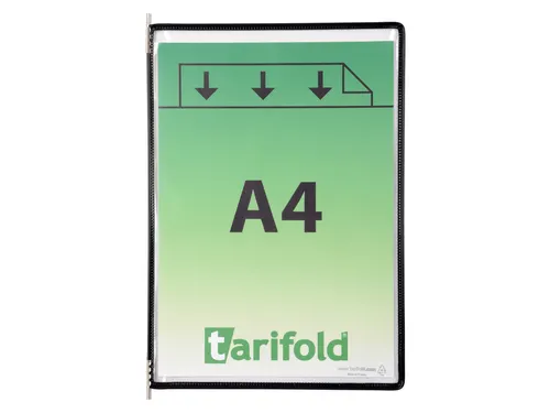 Zichtpaneel Tarifold A4 verticaal 230x343mm Zwart 10 stuks