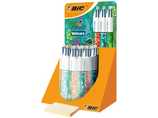 Balpen Bic 4kleuren velours medium assorti - 1