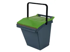Easytech Afvalscheidingsbak Kunststof 40 Liter Grijs Groen