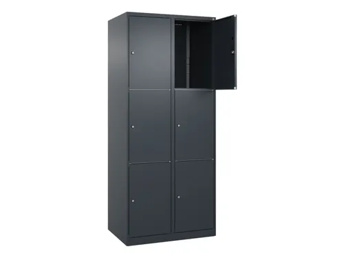 lockerkast,HxBxD 1850x800x500mm,2x3vakken,vak B 400mm,cil.-slot